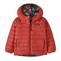 Piumini - Salmon Energy: Ink Black - Bambino - Baby Reversible Down Sweater Hoody  Patagonia