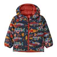 Piumini - Salmon Energy: Ink Black - Bambino - Baby Reversible Down Sweater Hoody  Patagonia