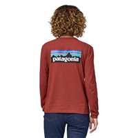 T-Shirt - Burl Red - Donna - Ws L/S P-6 Logo Responsibili-Tee  Patagonia