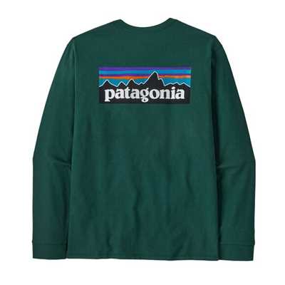 T-Shirt - Cascade Green - Uomo - Ms L/S P-6 Logo Responsibili-Tee  Patagonia