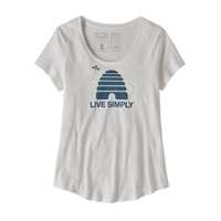 T-Shirt - White - Donna - Ws Live Simply Hive Organic Scoop T-Shirt  Patagonia